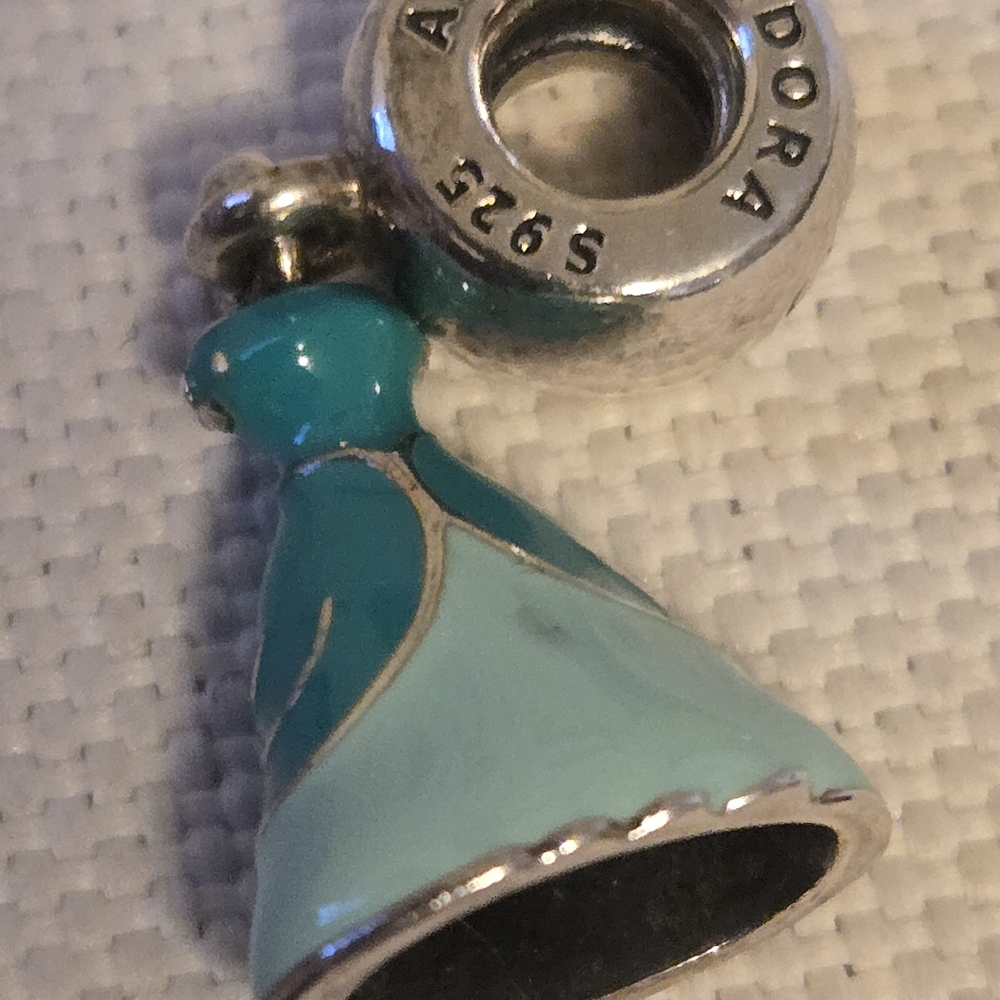 Pandora Silver and Turquoise Dress Charm